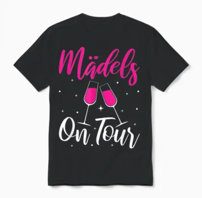 Girls' Evening Girls' Trip Girls on Tour T-Shirt, Black Unisex T-Shirt - Black
