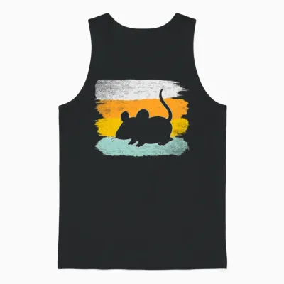 Mouse Retro Unisex Tank Top - Black