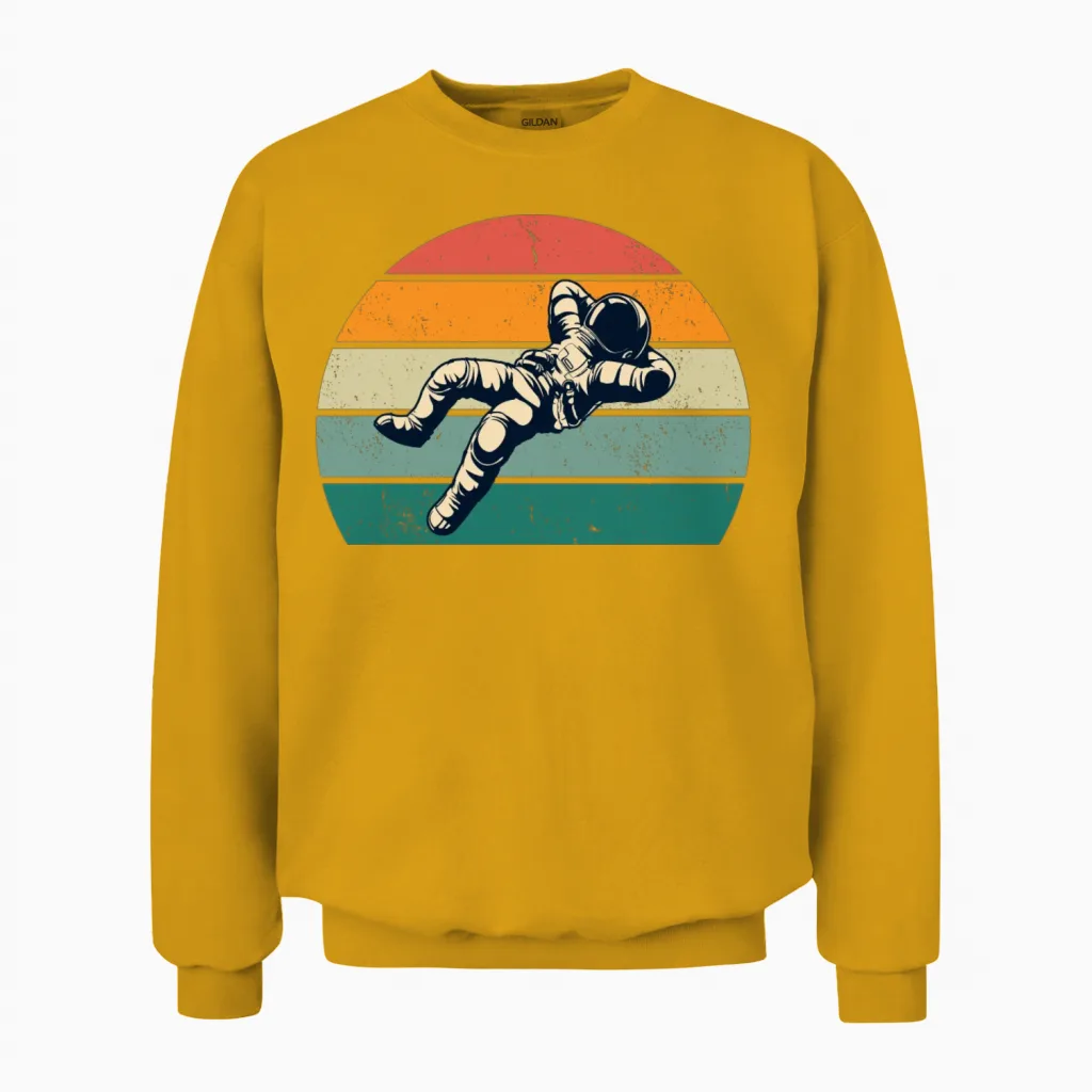 Retro Astronaut Unisex Sweatshirt - Gold