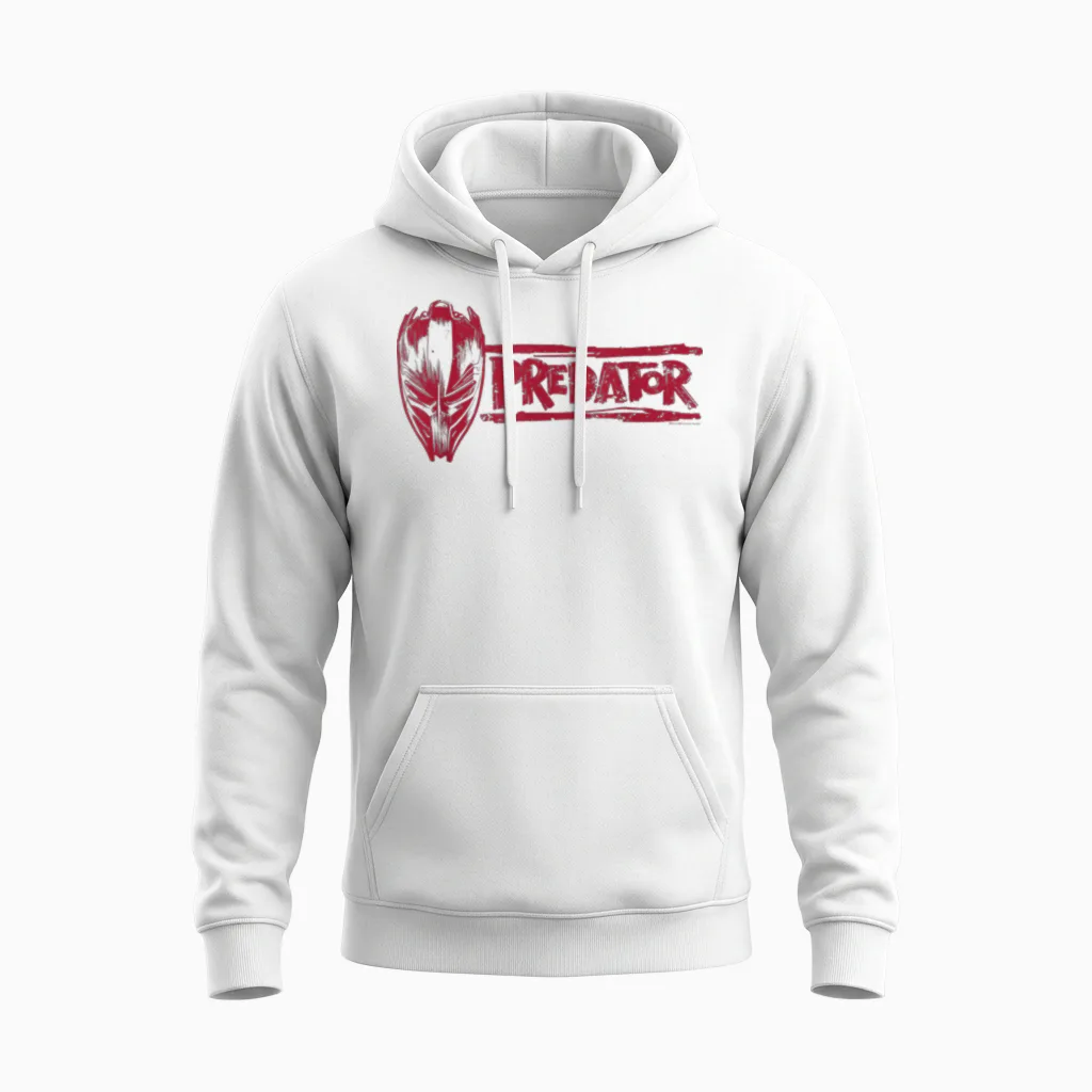 Predator: Badlands Dek's Mask and Logo Official Movie Unisex Hoodie in White