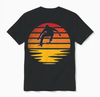 Skating Retro Unisex T-Shirt - Black