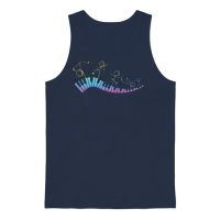 Piano Keyboard - Funny Piano Stick Figure Keyboard Unisex Tank Top - Navy – 1
