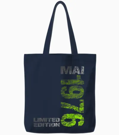 Limited Edition Mai 1976 Mann Frau 50. Geburtstag Tote Bags - Navy
