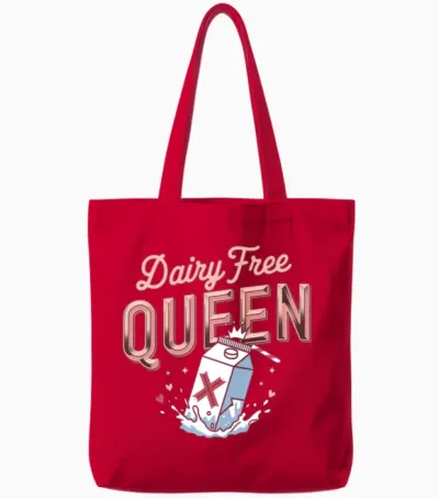 Dairy Free Queen Milk Dairy Allergy Lactose Intole Tote Bags - Red