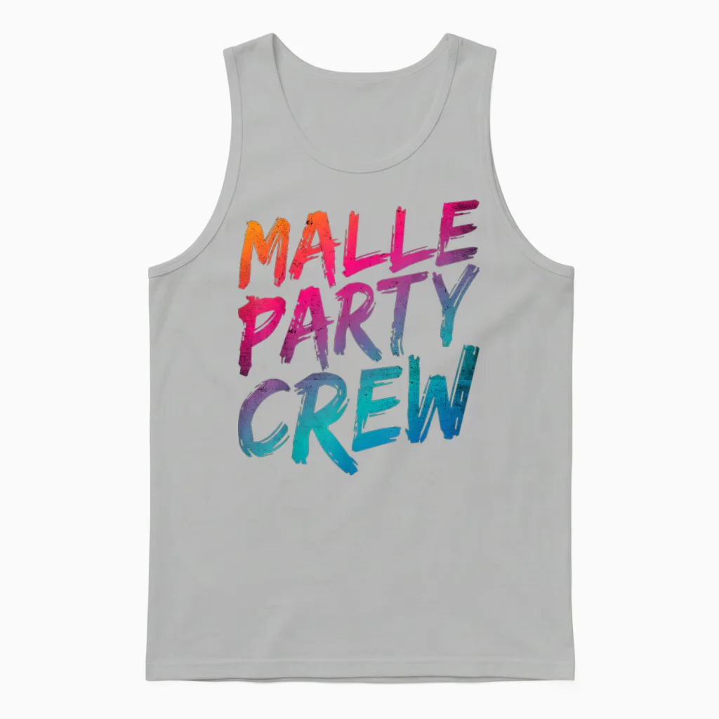 Malle Party Crew Team Gruppen Motiv Mallorca Party Urlaub Unisex Tank Top in Ash