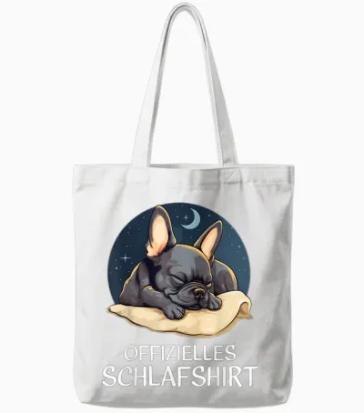 Offizielles Schlafshirt Französische Bulldogge Tote Bags - White