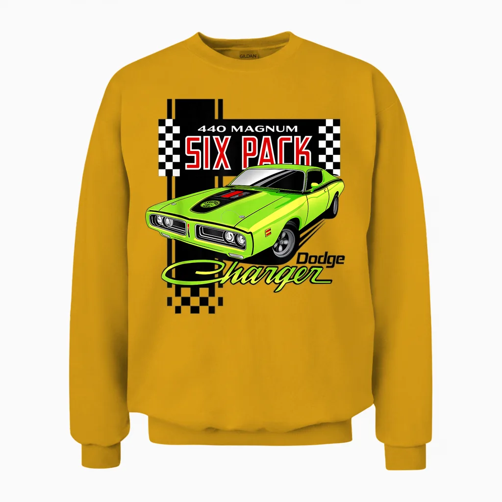 Dodge Charger 440 Magnum Sixpack Unisex Sweatshirt in Gold