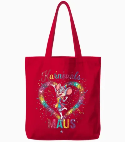 Carnival Mouse Cologne Alaaf Women's Costume Party Mouse Tote Bags - Red