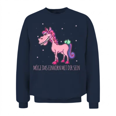 Funny Mythical Creatures, Dinosaurs, Funny Unicorn Unisex Sweatshirt - Navy