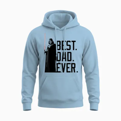 Star Wars Darth Vader Best Dad T-Shirt, White, S Unisex Hoodie - Light Blue