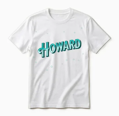 Howard Name Personalised T-Shirt, Black Unisex T-Shirt - White