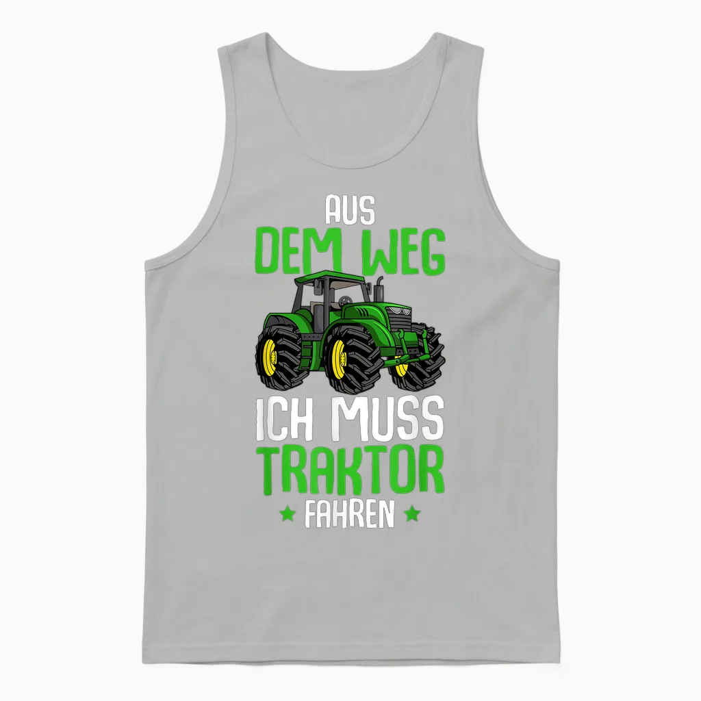 Aus Dem Weg Ich Muss Traktor Fahren Trecker Junge Kinder Unisex Tank Top in Ash