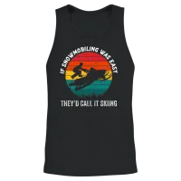 Funny Snowmobile Sayings Snowmobiling Ride Unisex Tank Top - Black – 2