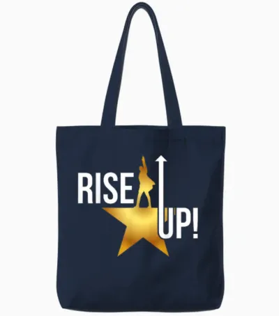 Rise Up Musical Theatre Nerd Musical Broadway Theater Geek Tote Bags - Navy