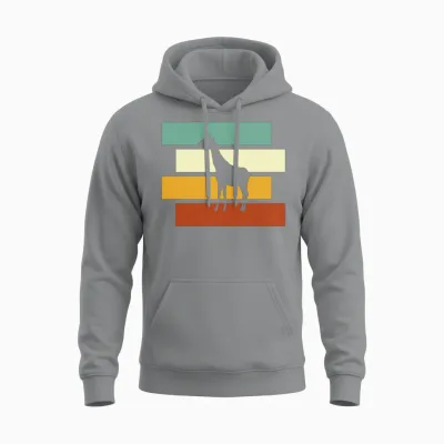Giraffe Retro Unisex Hoodie - Sport Grey