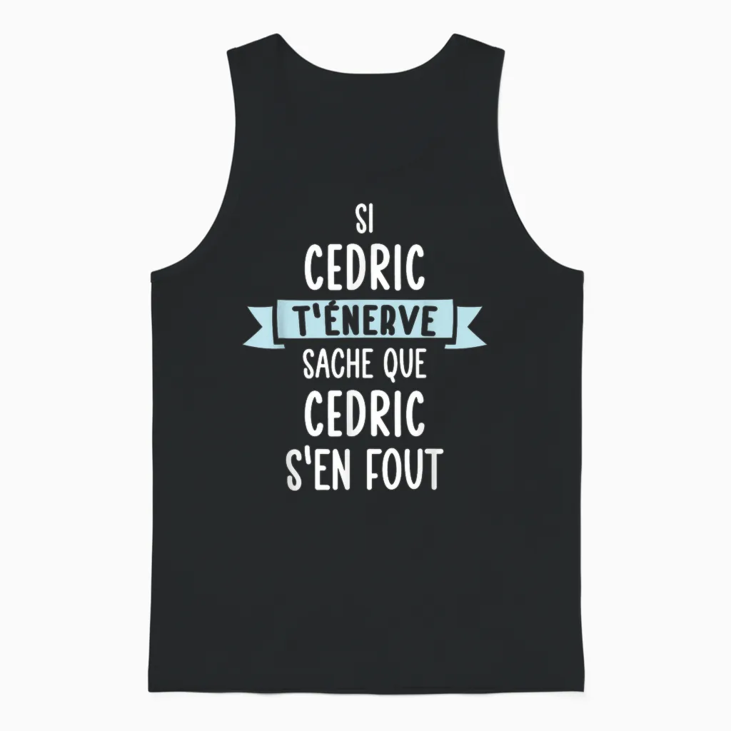Men's Gift Humour Name Personalised Cedric T-Shirt, Black, S Unisex Tank Top in Black