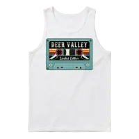Vintage Deer Valley Ski — Wildlife Gift Unisex Tank Top - White – 1