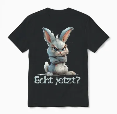 Lustiges Statement Kaninchen I Nein Hase Echt Jetzt? Unisex T-Shirt - Black