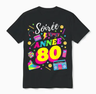 Party 80s Birthday Party 80s Retro Style Unisex T-Shirt - Black