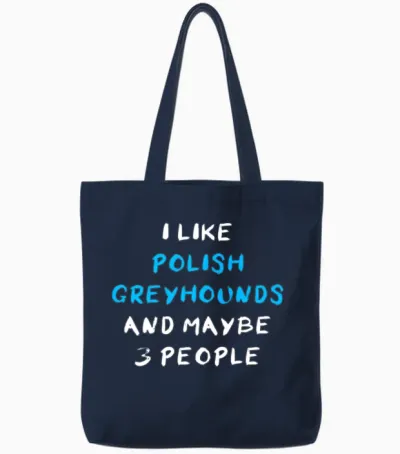 Polish Greyhound Funny Tote Bags - Navy
