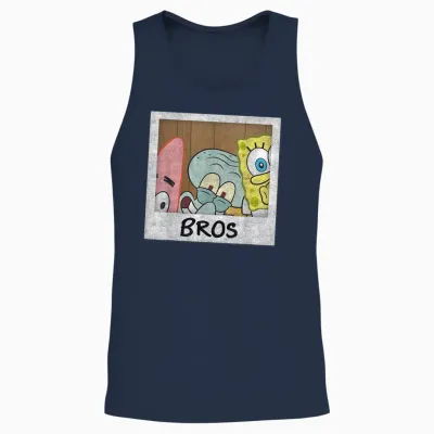 Nickelodeon Mens Classic Nickelodeon Spongebob Squarepants Bros T Shirt, Black, Small Us Unisex Tank Top - Navy