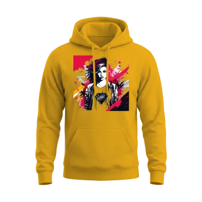 Rebel Attitude Girl Unisex Hoodie - Gold