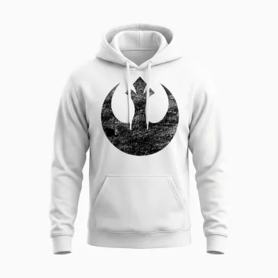 Star Wars Rebel Alliance Logo Weathered Light T-Shirt, Gray Unisex Hoodie - White