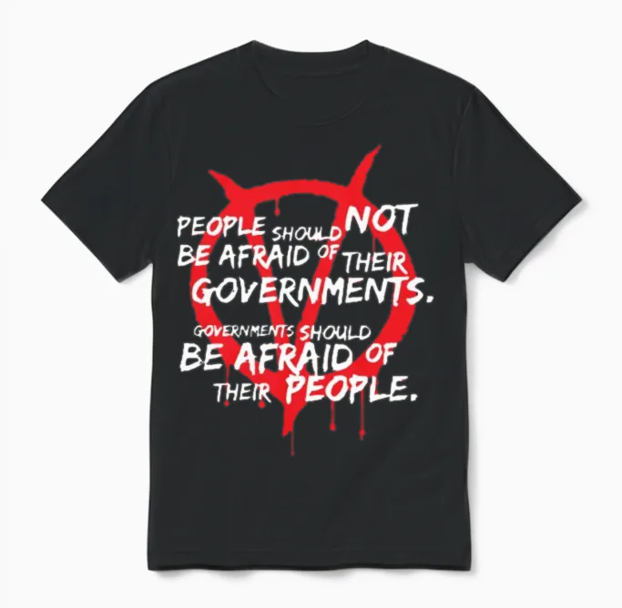 V for Vendetta Unisex T-Shirt in Black