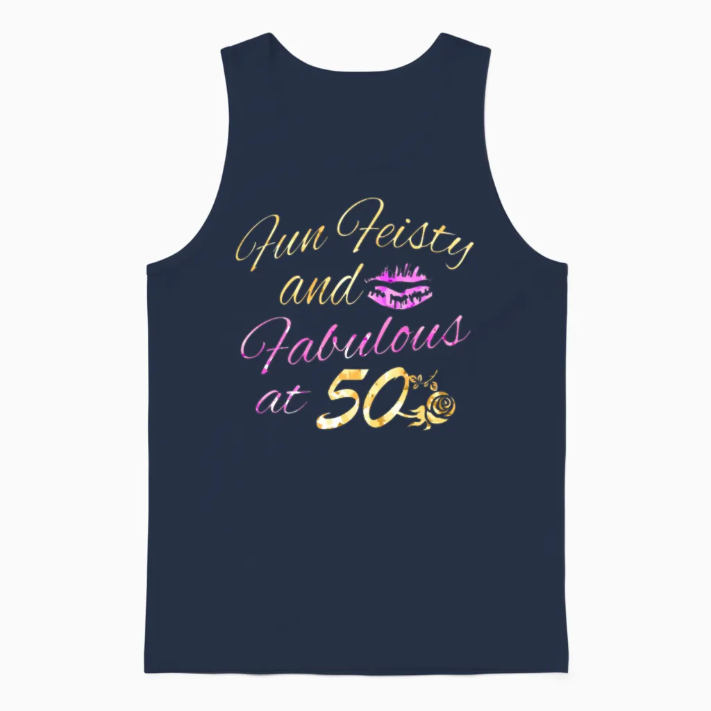 50th Birthday Designs Unisex Tank Top in Navy
