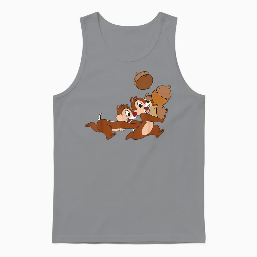 Disney Chip βn Dale Chipmunks Acorn Run T-Shirt Small Unisex Tank Top in Sport Grey