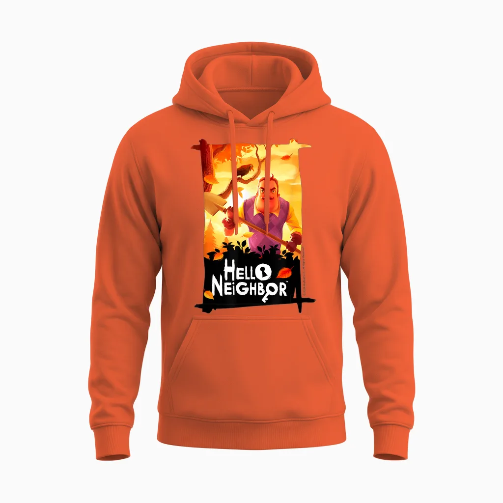 Hello Neighbor - T-Shirt Game Related Designs, Blue, S Unisex Hoodie in Orange