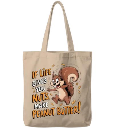Funny Squirrel Tote Bags - Natural