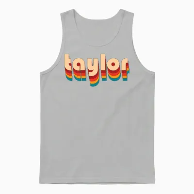 Retro Taylor Name Unisex Tank Top - Ash