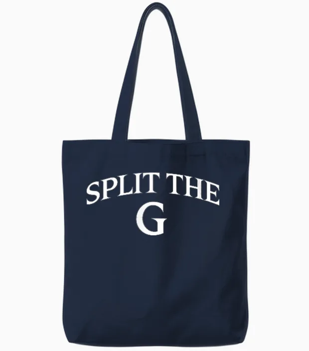 Funny Split the G St. Patrick's Day Tote Bags in Navy