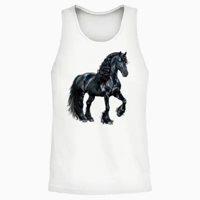 Friesian Horse Unisex Tank Top - White