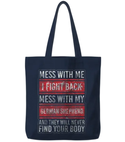 German Shepherd Dog Dog Love Dog Lover Tote Bags - Navy