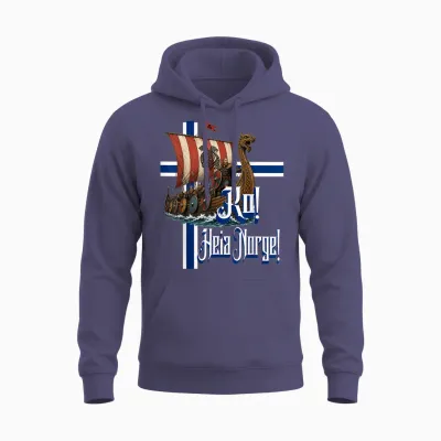 Ro! Heia Norge Wikingerschiff Design Für Norwegische Fans Unisex Hoodie - Heather Sport Dark Navy