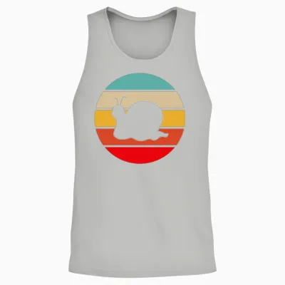 Snail Retro Unisex Tank Top - Ash