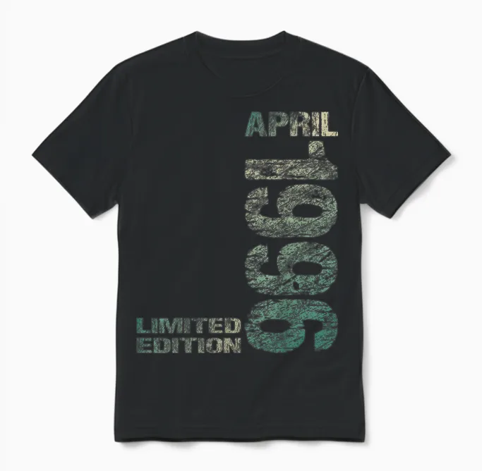 April 1996 Mann Frau 30. Geburtstag Limited Edition 30 Unisex T-Shirt in Black