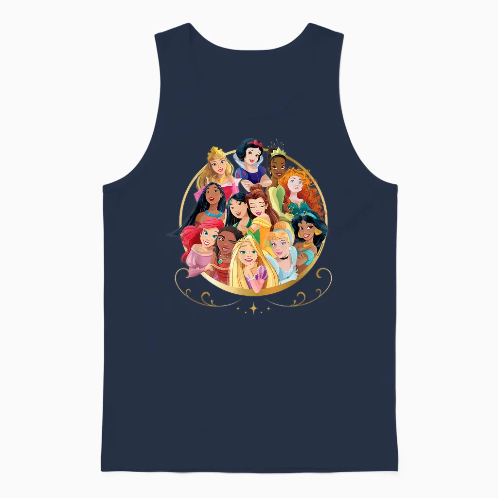Disney Princess Royal Friends Group Unisex Tank Top in Navy
