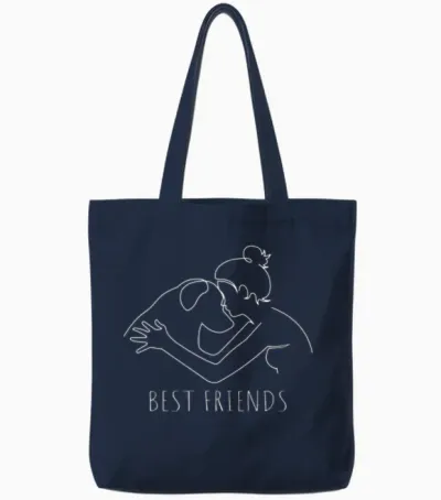 Best Friends Dogfather Dog Daddy Dog Mom Dog Tote Bags - Navy