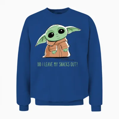 Kids the Mandalorian Grogu Snacks Meme Unisex Sweatshirt - Royal