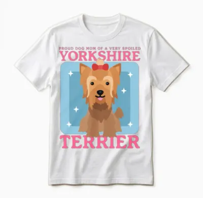 Yorkshire Terrier Dog Mom Yorkie Dogs Unisex T-Shirt - White