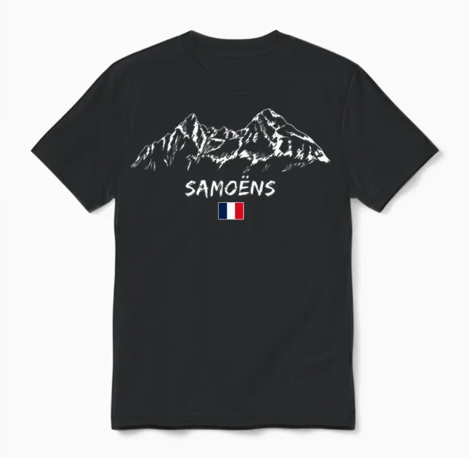 Panoramique De Montagne Apres-Ski Samoëns Unisex T-Shirt in Black