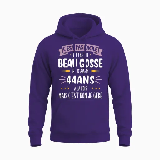 Original Birthday Gift Man 44 Years Beau Gosse Humour Unisex Hoodie - Purple