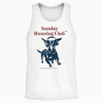 Sunday Running Club - Laufender Dackel Unisex Tank Top - White