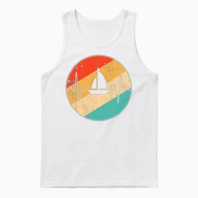 Sailing Retro Heartbeat Unisex Tank Top - White