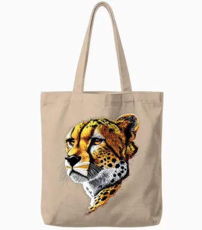Cheetah Cheetah Feline I Love Cats Sweet Cheetah Tote Bags - Natural