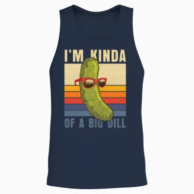 I'm Kinda of a Big Dill Cucumber Pickles Vintage Unisex Tank Top - Navy