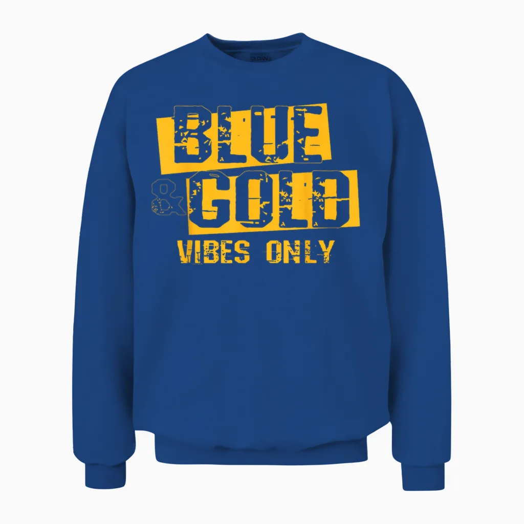 Blue and Gold Shirt Game Day Group Tee High School Football Unisex Sweatshirt in Royal
